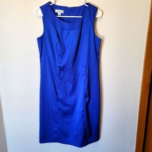 Dress Barn Women's Shift/Sheath Satin Dress, Royal Blue, Size 10
